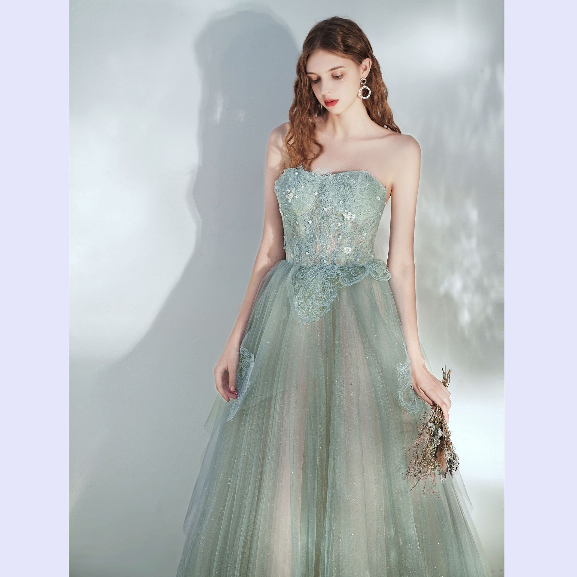 Evening Women Summer Strapless Dress Small Formal Party Dress(Processing time need 3-6 days)