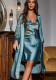 Ladies Homewear Lace-up Nightgown Nightdress Two-Piece Pajama Set