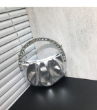 women's rhinestone clutch bag diamond pleated mini evening bag Messenger small bag