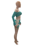 Women's Sexy Lace-Up Bodycon Set