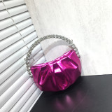 women's rhinestone clutch bag diamond pleated mini evening bag Messenger small bag