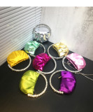 women's rhinestone clutch bag diamond pleated mini evening bag Messenger small bag
