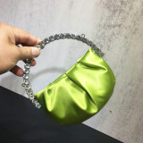women's rhinestone clutch bag diamond pleated mini evening bag Messenger small bag