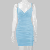 Women's Clothes Sexy Summer Style Straps V-Neck Bodycon Dress