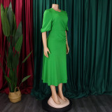 Women's Summer Chic Elegant Solid Plus Size Dress