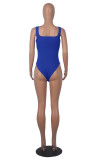Women's Solid Color U-Neck Sleeveless Tight Fitting Bodysuit
