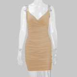 Women's Clothes Sexy Summer Style Straps V-Neck Bodycon Dress
