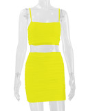 Sexy Camisole Ruched Bodycon Skirt Two-Piece Set For Women