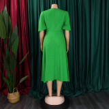 Women's Summer Chic Elegant Solid Plus Size Dress