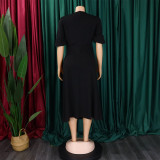 Women's Summer Chic Elegant Solid Plus Size Dress