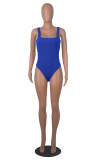 Women's Solid Color U-Neck Sleeveless Tight Fitting Bodysuit