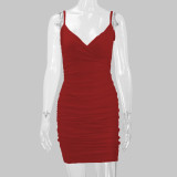 Women's Clothes Sexy Summer Style Straps V-Neck Bodycon Dress