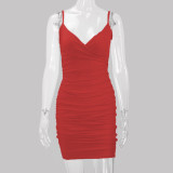 Women's Clothes Sexy Summer Style Straps V-Neck Bodycon Dress