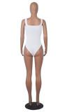 Women's Solid Color U-Neck Sleeveless Tight Fitting Bodysuit