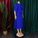 Women's Summer Chic Elegant Solid Plus Size Dress