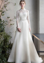 Women Long Sleeve Lace Formal Party Evening Dress