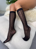 Summer Socks Cutout Sexy Black Socks Women's Thin Jacquard Fishnet Stockings