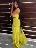 Ruffle Strapless Sexy Two-Piece Pants Set