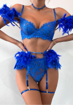 Feather Lace Sexy Suit Lingerie Set Female Underwear
