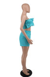 Women's Fashion Solid Strapless Two-Piece Shorts Set Casual Ladies Casual Summer Outfit