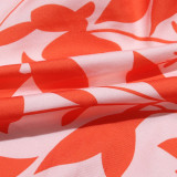 Women's Long Sleeve Sexy Printed Trousers Career Three-Piece Set