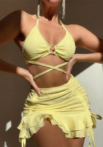 Bikini Sexy Three-Piece Women's Beach Swimsuit Fashion Lace Up Swimwear Bikini Sexy Three-Piece Women's Beach Swimsuit Fashion Lace Up Swimwear