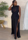 Sexy Mesh Patchwork See-Through Wide Leg Slit Low Back Jumpsuit