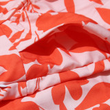 Women's Long Sleeve Sexy Printed Trousers Career Three-Piece Set