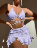 Bikini Sexy Three-Piece Women's Beach Swimsuit Fashion Lace Up Swimwear