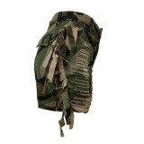 Ladies Fit Cut Torn Camouflage Tassel Shorts