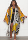Women Printed Loose Casual Kimono Long Sleeve Robe