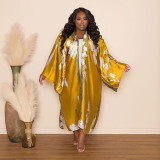 Women Printed Loose Casual Kimono Long Sleeve Robe