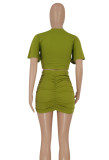 Women Sexy Crop Top and Bodycon Skirt Two-Piece Set
