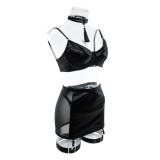 Women Satin Tassel Sexy Lingerie Four-Piece Set