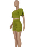 Women Sexy Crop Top and Bodycon Skirt Two-Piece Set