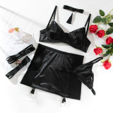 Women Satin Tassel Sexy Lingerie Four-Piece Set