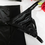 Women Satin Tassel Sexy Lingerie Four-Piece Set