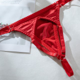 Women Satin Tassel Sexy Lingerie Four-Piece Set