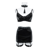 Women Satin Tassel Sexy Lingerie Four-Piece Set