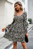 Women Casual Floral V-Neck Long Sleeve Dress