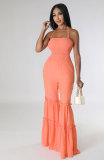 Women's Summer Halter Straps Casual Low Back Fashion Jumpsuit