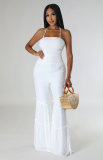 Women's Summer Halter Straps Casual Low Back Fashion Jumpsuit