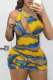 Women's Sexy Print Cutout One Shoulder Bodycon Dress