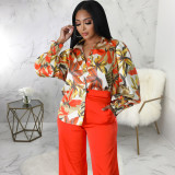 Sexy Fashion Digital Printing Multicolor Women's Shirt