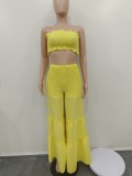 Ruffle Strapless Sexy Two-Piece Pants Set