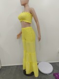 Ruffle Strapless Sexy Two-Piece Pants Set