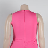 Women Casual Solid Sleeveless Feather Bodycon Dress