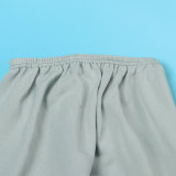 Plus Size Women Sexy Off Shoulder Balloon Sleeve Top and Skirt Two-Piece Set