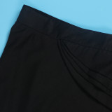 Plus Size Women Sexy Off Shoulder Balloon Sleeve Top and Skirt Two-Piece Set