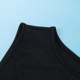 Women Casual Solid Sleeveless Feather Bodycon Dress